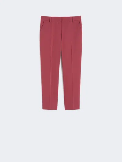 Max Mara Slim-fit Stretch Cotton Trousers In Burgundy