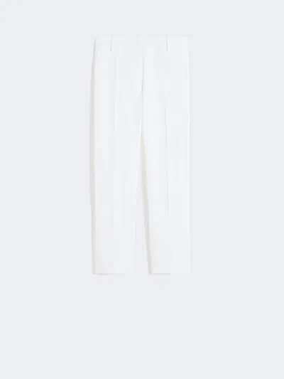 Max Mara Slim-fit Stretch Cotton Trousers In White