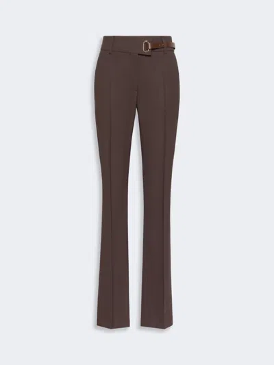 Max Mara Slim-fit Stretch Viscose Trousers In Animal Print