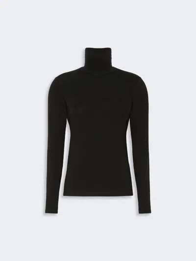 Max Mara Slim-fit Top In Stretch Viscose Jersey In Black