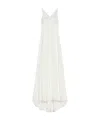 Max Mara Silk Calmi Maxi Dress With Embroidered Bustier In White