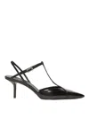 Max Mara Slingback In Abraded Leather In Black