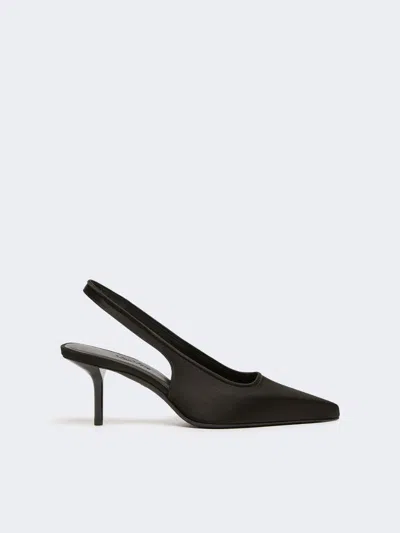Max Mara Slingbacks En Satin De Viscose Et Soie In Black