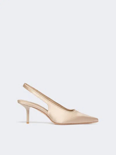 Max Mara Slingbacks En Satin De Viscose Et Soie In Neutral