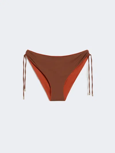 Max Mara Slip De Maillot De Bain Réversible En Jersey Double In Red