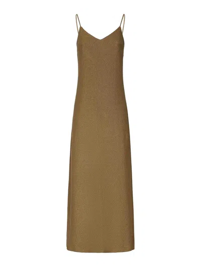 Max Mara Slip Dress In Jacquard Jersey In Green