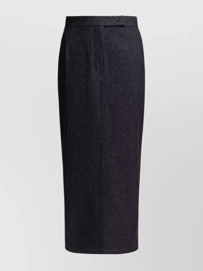 Max Mara Slit Back High-waisted Skirt With Side Seam In Neutral