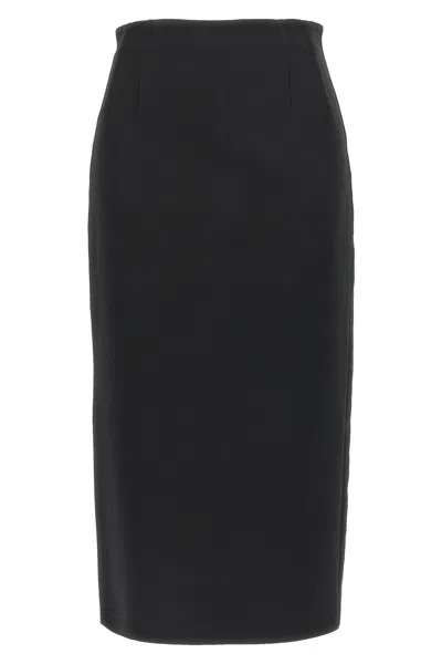 Max Mara Slit-detailed Skirt In Black