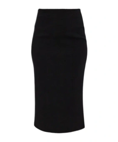 Max Mara Slit Midi Skirt In Black