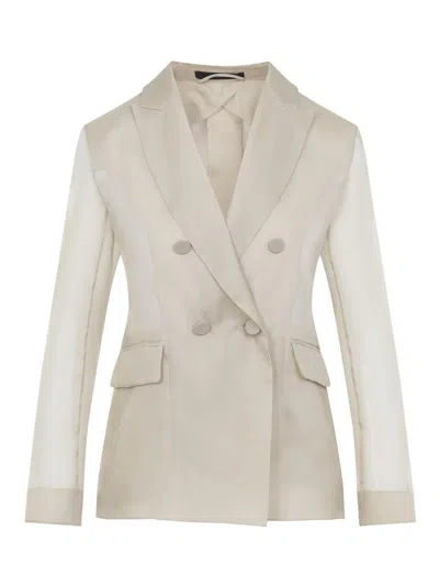 Max Mara Slogan Organza Jacket In Multi