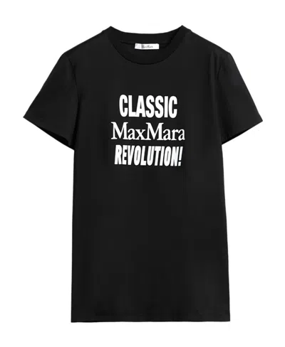 Max Mara Slogan-print T-shirt In Black