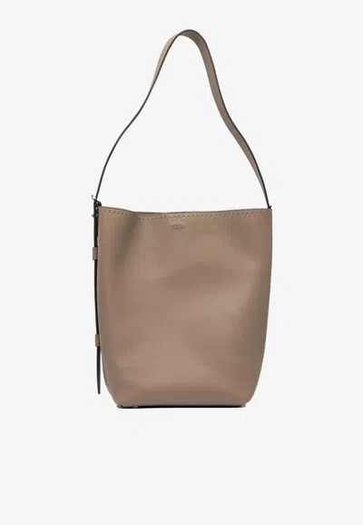 Max Mara Small Archetipo Leather Shoulder Bag In Neutral