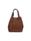 Max Mara Brown Suede Tote Bag With Adjustable Handles In Brown