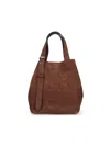 Max Mara Brown Suede Tote Bag With Adjustable Handles In Brown