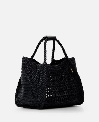 Max Mara Small Basketma Tote Bag In Black