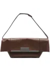 Max Mara Medium Rectangular Shoulder Bag With Metal Hardware In Braun