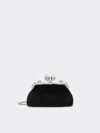 Max Mara Small Cotton Velvet Pasticcino Bag In Black