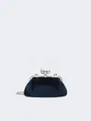 Max Mara Small Cotton Velvet Pasticcino Bag In Blue