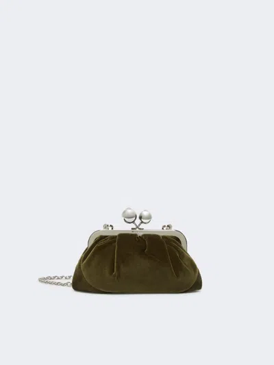 Max Mara Small Cotton Velvet Pasticcino Bag In Brown
