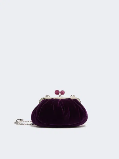 Max Mara Small Cotton Velvet Pasticcino Bag In Purple