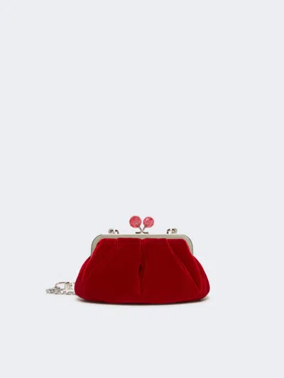 Max Mara Small Cotton Velvet Pasticcino Bag In Red