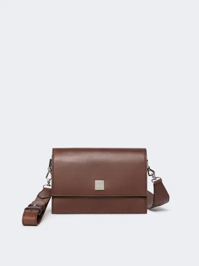 Max Mara Small Crossbody Bag In Leather In Brown
