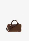 Max Mara Small Holdall Leather Top Handle Bag In Brown