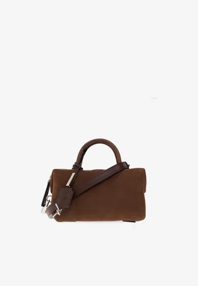 Max Mara Small Holdall Leather Top Handle Bag In Brown