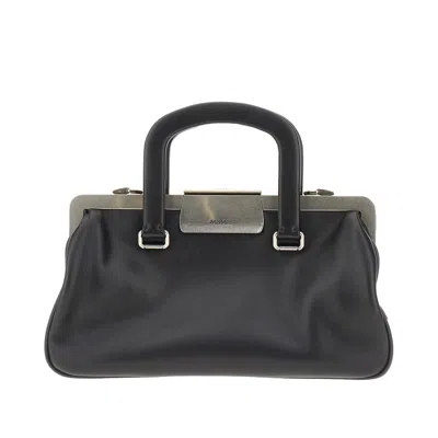 Max Mara Small Leather Bag In Black