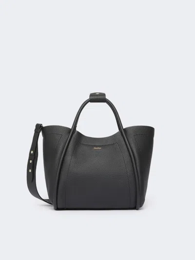 Max Mara Small Leather Marine Bag In Black