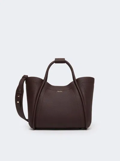 Max Mara Small Leather Marine Bag In Burgundy