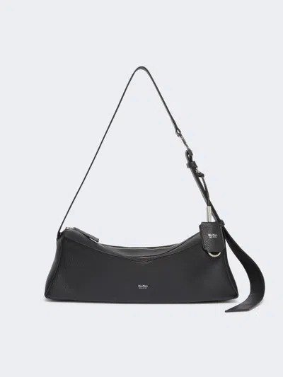 Max Mara Skippers Textured-leather Shoulder Bag In Black