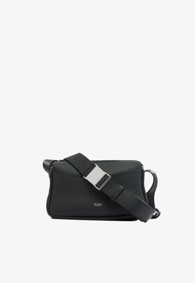 Max Mara Small Leather Shoulder Bag In Black