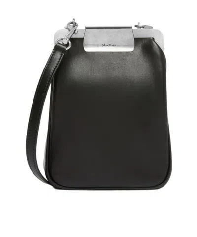 Max Mara Small Logo Shoulder Bag In Black
