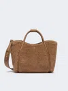 Max Mara Small Marine Bag In Alpaca And Cashmere Teddy Fabric In Brown