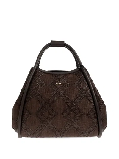 Max Mara Small Marine Tote Bag In Brown