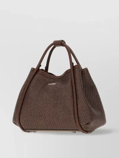 Max Mara Small Marine Tote Bag In Chocolate Fabric