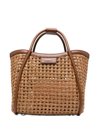 Max Mara Small Marine Tote Bag In Brown