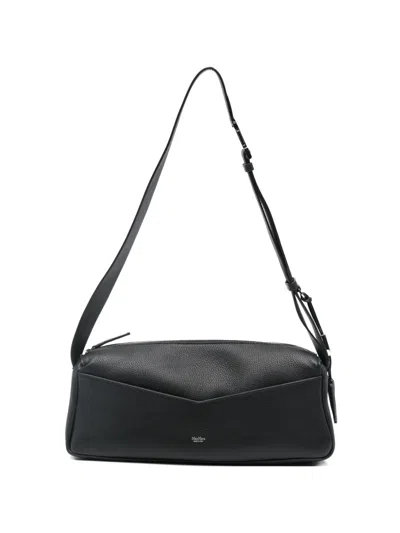 Max Mara Skippers Textured-leather Shoulder Bag In Black