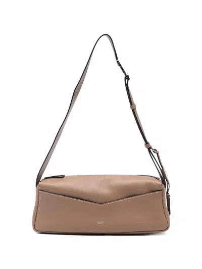 Max Mara Small Mxaskipper Leather Shoulder Bag In Brown