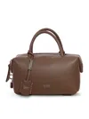 Max Mara Small Natural Leather Top Handle In Brown