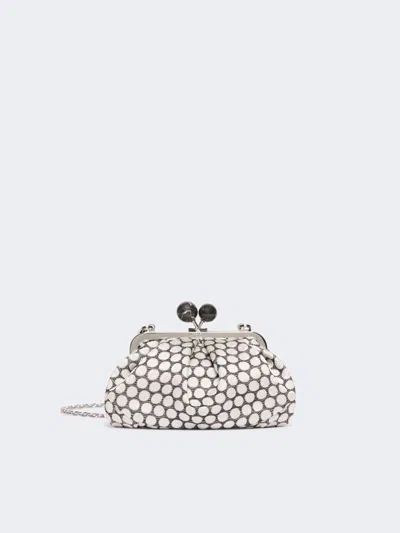 Max Mara Small Pasticcino Bag In Linen, Silk And Cotton Jacquard In Orange
