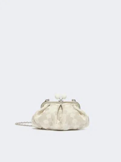 Max Mara Small Pasticcino Bag In Linen, Silk And Cotton Jacquard In Red