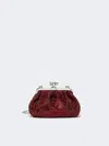 Max Mara Small Pasticcino Bag In Satin With Rhinestones In Burgundy