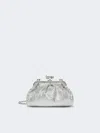 Max Mara Small Pasticcino Bag In Satin With Rhinestones In Gray