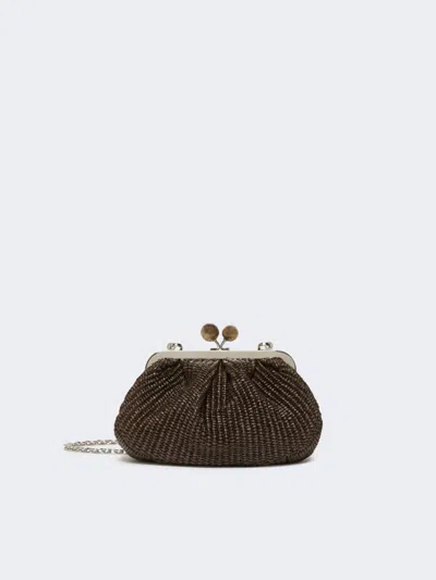 Max Mara Small Raffia-effect Pasticcino Bag In Brown