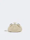 Max Mara Small Raffia-effect Pasticcino Bag In Gray