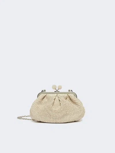 Max Mara Small Raffia-effect Pasticcino Bag In Gray