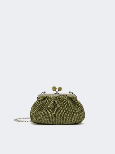 Max Mara Small Raffia-effect Pasticcino Bag In Green