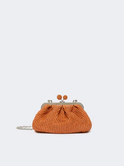 Max Mara Small Raffia-effect Pasticcino Bag In Pink